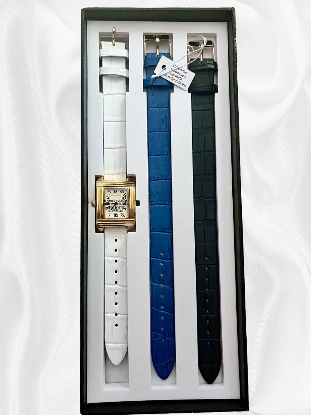 NWT LOGO By Lori Goldstein Watch with 3 Leather Interchangeable Bands QVC